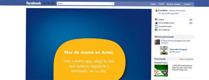 Aplicación en Facebook para Día de la Madre Antel