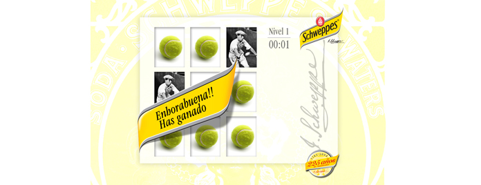 Juego Memoria Schweppes para stand en ATP Masters Series de Madrid